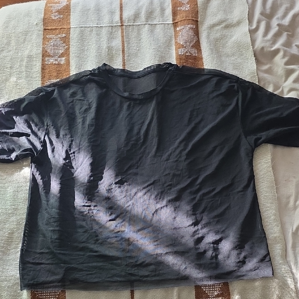 Mesh Black Loose Top